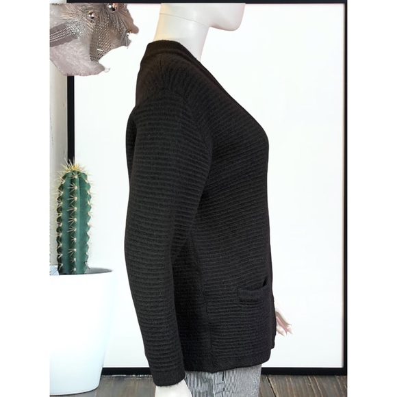 Vintage Premier Collection Petites Sz L Gold buttons Thread Wool Blend Cardigan - Picture 4 of 6